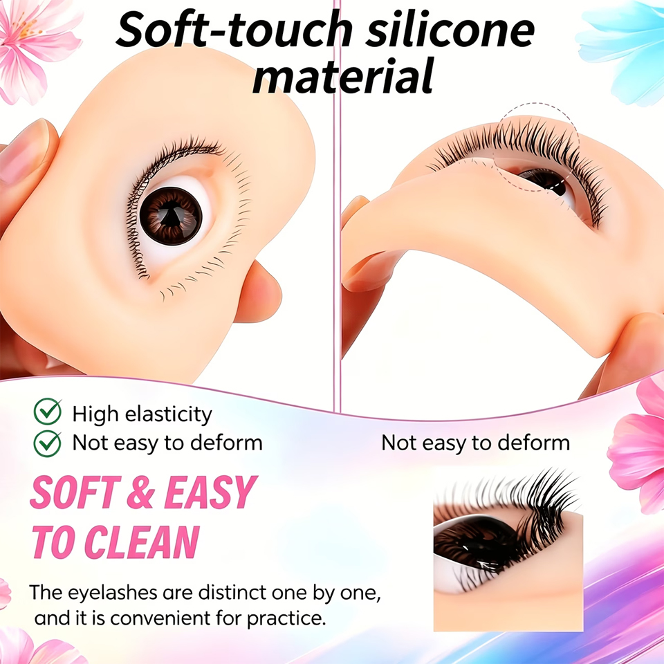 Eyelash Extension Doll Eye - 3 Layers Lashes Reusable Mannequin Eyes
