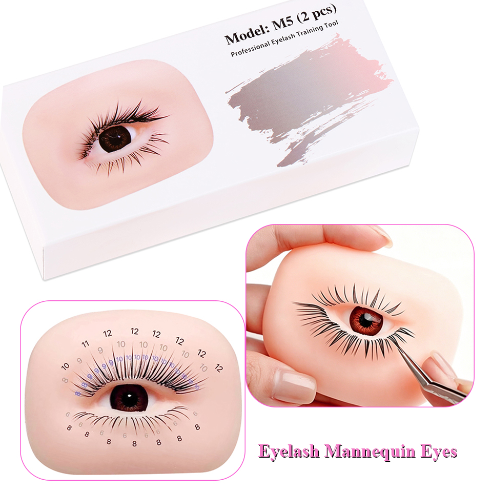 Eyelash Extension Doll Eye - 3 Layers Lashes Eyes Model Eyelash
