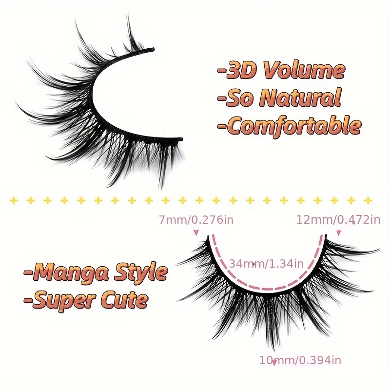 5 Pairs Manga Anime False Eyel - Eyelash Extension Japanese Style 评论和价格