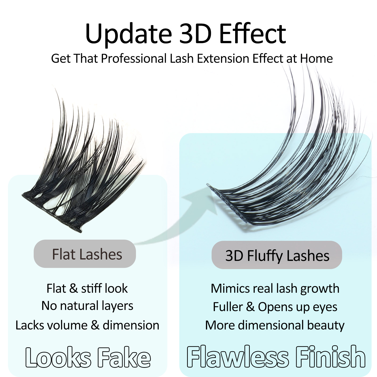 Mscici Lashes Clusters Curl 3D - Eyelash Extension Doll Eye 评论和价格